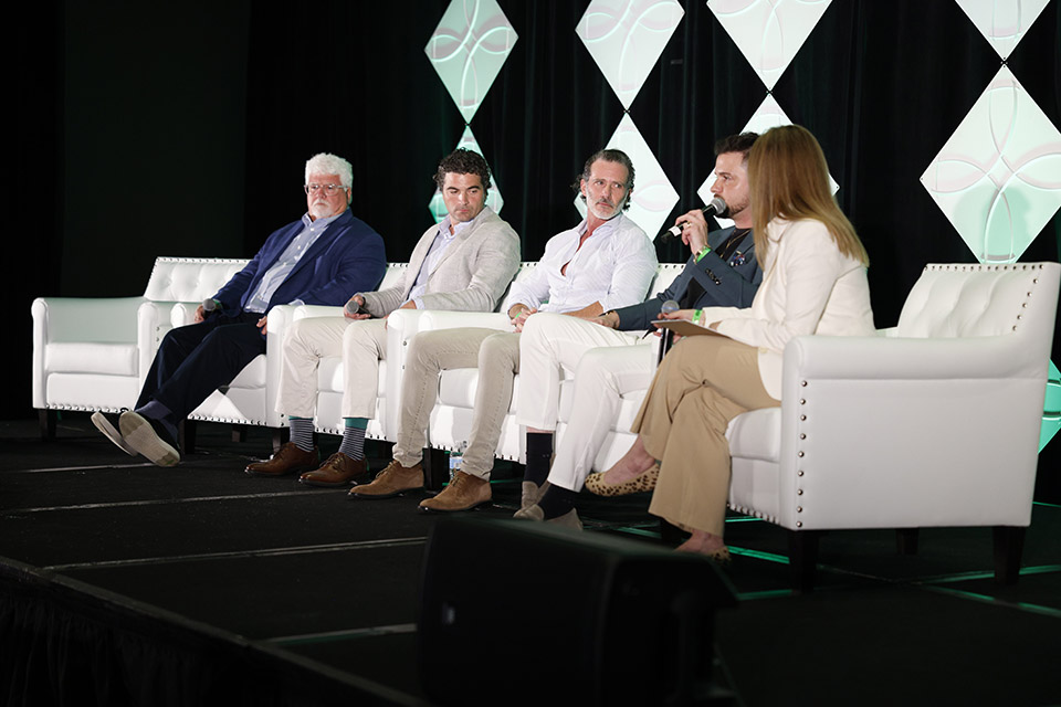 L-R, Kevin Hart - CEO - Green Check Verified, Matt Hutchison - CCO - Leaflink, Adam Stettner - CEO - FundCanna, Nicholas Sosiak - CFO - Cannara Biotech, Leah Heise - Partner - Wolf Meyer L-R, Kevin Hart - CEO - Green Check Verified, Matt Hutchison - CCO - Leaflink, Adam Stettner - CEO - FundCanna, Nicholas Sosiak - CFO - Cannara Biotech, Leah Heise - Partner - Wolf Meyer